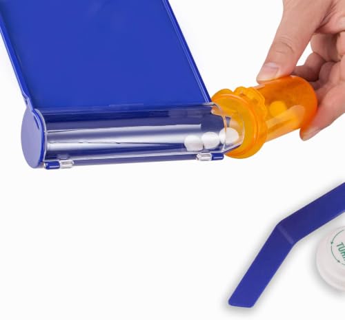 Image of Medarchitect 4PCS Right Hand Pill Counting Tray with Spatula, BlueMedarchitect Right Hand Pill Counting Tray with Spatula (Blue - L Shape)