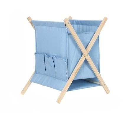 Sadior ガジンラック 収納ケース 折り畳み式 布製 折りたたみ 雑誌ラック 天然木 収納バスケット 小物入れ 収納 おもちゃ収納 本 雑誌 新聞 衣類 おもちゃラック ポケット付き