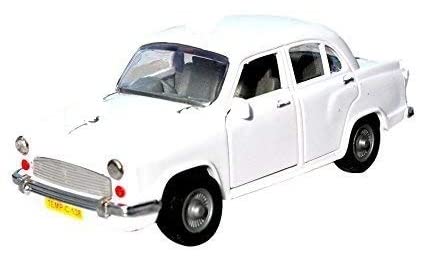 Image of Made of Non Toxic Plastic Toys Ambassador Car, Pack of 1, Pull Back Action Toys, with Soft Edges Around 15 CM in Length & 100 gram. Color. (White)