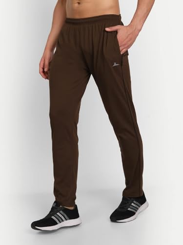Image of Zeffit Men's Slim Fit Track Pants, Cotton, Elastic Waist, Side Pockets, Running & Gym
