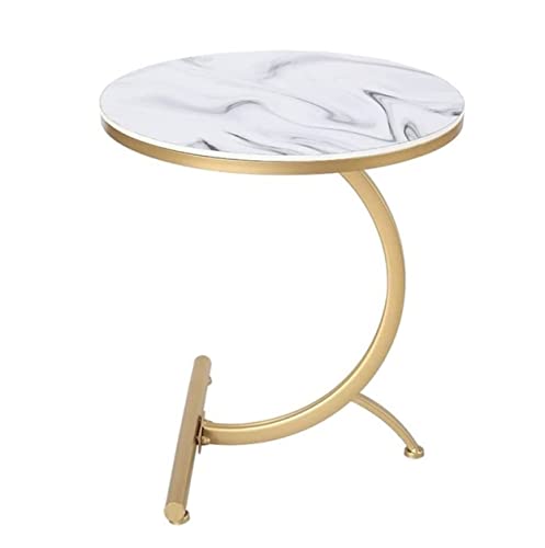 Table basse canapé compacte en métal blanc avec plateau de 55cm - 2