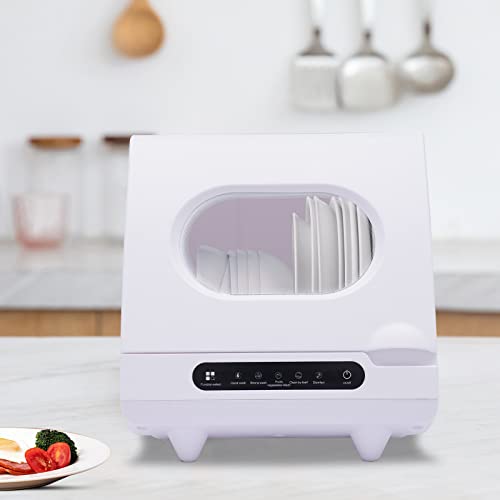 Countertop Dishwasher,1200W Portable Dishwasher with 3 Washing Programs, Air-Dry Function and LED Light 110V Stainless Steel Automatic Dishwasher Deep Heating Cleaning Machine for Apartment, Dorms,RVs