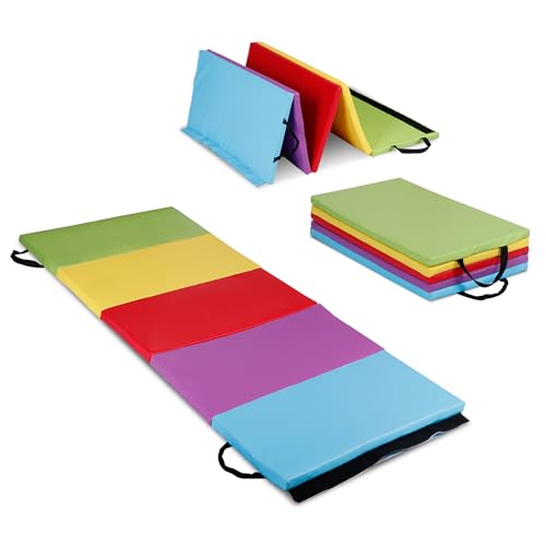 ZENY Folding Gymnastics Mat, 5-Panel Gym Mat Tumbling Mat with Carry Handles for Home Workouts,...