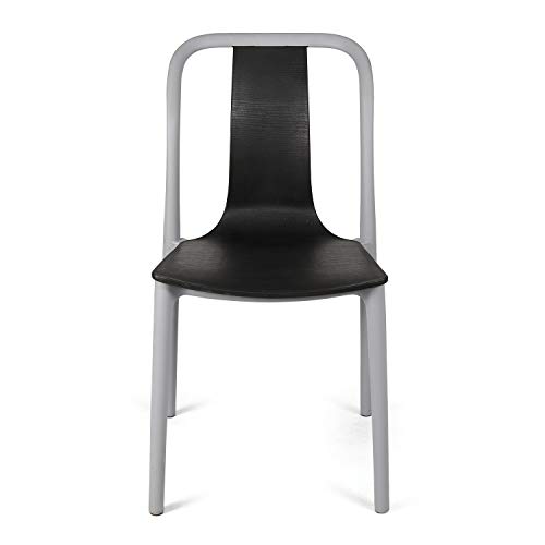 Image of Cello Cheer Chair Set Pack of 2 - Black, Grey | Strong and Durable | Easy to Clean | Chair for Living Room, Bed Room, Kitchen, Office Room, Outdoor | 3 Years Warranty
