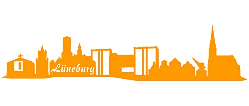 Samunshi® Aufkleber Lüneburg Skyline Autoaufkleber 15 x 3,4cm goldgelb Samunshi® Aufkleber Lüneburg Skyline Autoaufkleber 15 x 3,4cm goldgelb