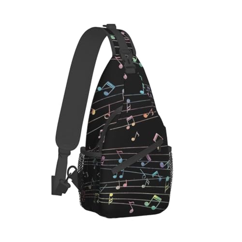 Music Notes Crossbody Bag Music Shoulder Bag Backpack Notes Sling Bag Chest Casual Daypack for Outdoor2