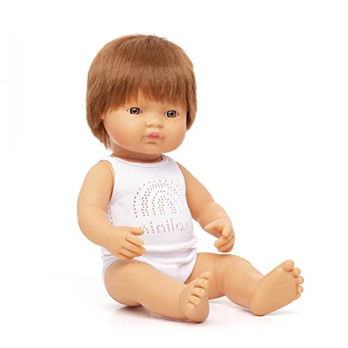 Image of Miniland Doll 15'' Caucasian Boy Redhead (Box) - Made in Spain, Anatomically Correct, Quality