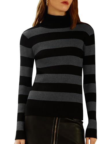 ninovino Women's Turtleneck Ribbed Long Sleeve Sweater Pullover Tops2