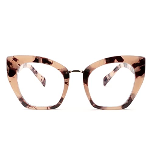 Image of FEISEDY Oversized Blue Light Blocking Glasses Retro Cateye Computer Glasses for Women B4107