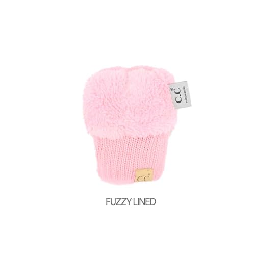 Image of C.C Kids Faux Fur Sherpa Lined Convertible Mittens