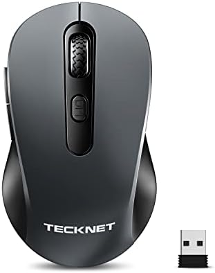 TECKNET Silent Wireless Mouse 2.4G USB PC Computer Wireless Mouse with Nano Receiver, 2400DPI Portable Wireless Mice for Win7, Win8, Win8.1, Win10, MAC