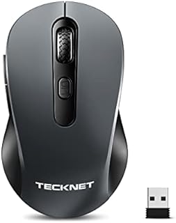 TECKNET Silent Wireless Mouse 2.4G USB PC Computer Wireless Mouse with Nano Receiver, 2400DPI Portable Wireless Mice for Win7, Win8, Win8.1, Win10, MAC