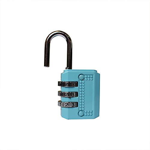 Xmomx-Blue-3-x-Resettable-3-Dial-Digit-Combination-Password-Code-Lock-Padlock-for-Suitcase-Luggage-Travel-Baggage-Backpack-School