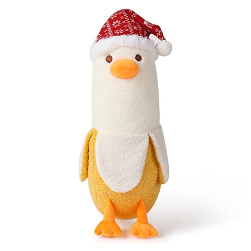 shownicer Peluche de plátano pato de peluche Kawaii de peluche, cojín de peluche de plátano, cojín de peluche, cojín de peluche, regalo de Navidad para niños, niñas y niños