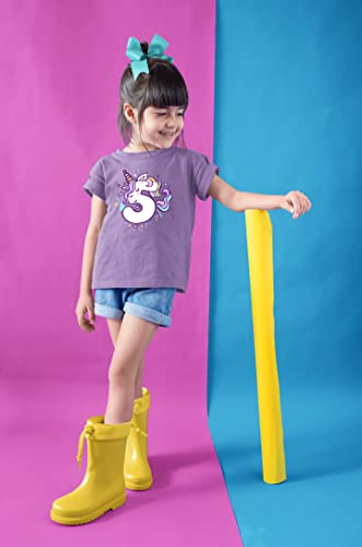 Image of Unicorn 5th Birthday Shirt Outfit for Girls 5 Year Old Fifth Birthday Five Tshirt