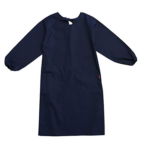 【日本製】【A0096:エプロンストーリー】抗菌ロング割烹着【S〜Mサイズ】 ネイビー