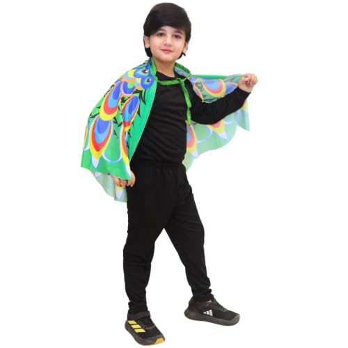 Image of Kaku Fancy Dresses Dance Butterfly Wings, Dragon Wings, Fabric Wings for Kids | Soft Fabric Wings Dancing Costume For Unisex - Multicolor, Fress Size