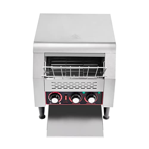 300 Slices/Hour Commercial Conveyor Toaster, 2200W Powerful Stainless Steel Heavy-Duty Industrial Toaster with Double Heating Tubes, Countertop Electric Toaster Restaurant Equipment for Bagel Bread