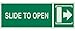 Brady 90936 Glow-In-The-Dark Plastic Glow-In-The-Dark Exit & Directional Sign, 5" X 14", Legend "Slide To Open (with Picto)"