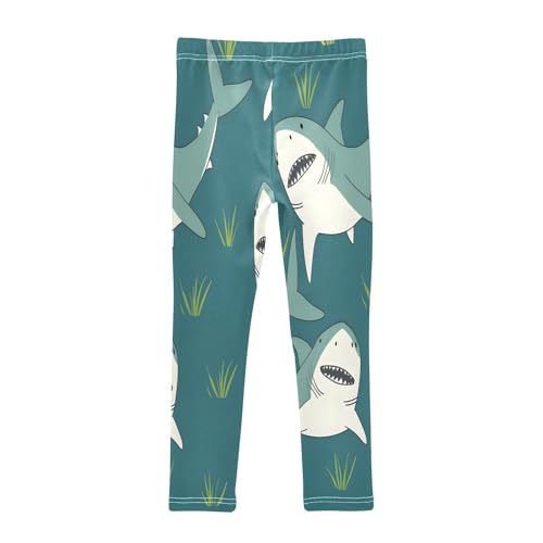 Toddler Girls Leggings Printed Yoga Pants Leggings Blue White Shark for Kids2