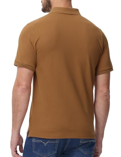 Image of MIER Men's Cotton Pique Polo Shirts, Short Sleeve Golf Work Casual Tops