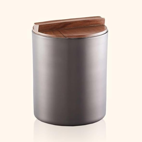 Image of The Empty Space Double Wall Insulated Stainless Steel Ice Bucket in Nickle Finish with Acai Wood Lid.[2.8L] Cocktail Bar, Wine Bottle, Home Accessories, Parties & Champagne Bucket