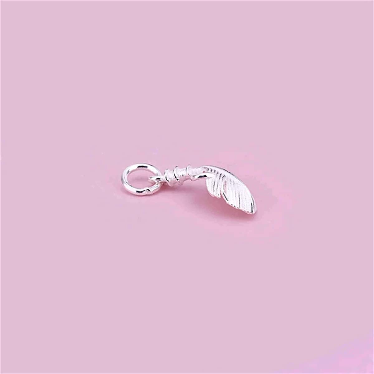 Braccialetto 2Pcs 925 Sterling Silver Feather Charm s925 Silver Charm for Gioielli Che Fanno Forniture Braccialetto Fascino orecchino Fascino Piuma Fascino
