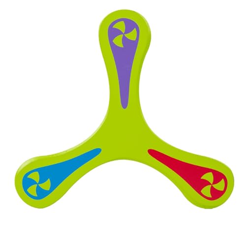 Teogneot Boomerang-Wurfspielzeug, 3-Flügel-Design, Grün mit Farbakzenten