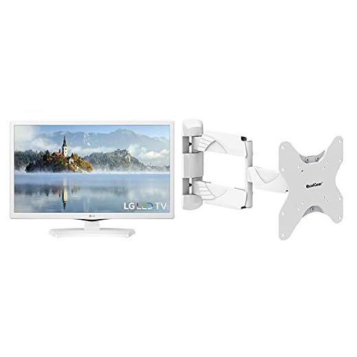 LG Electronics 24LJ4540-WU 24-Inch 720p LED HD TV (2017, not Smart TV) & QualGear QG-TM-005-WHT 23-Inch to 42-Inch Full Motion Wall Mount