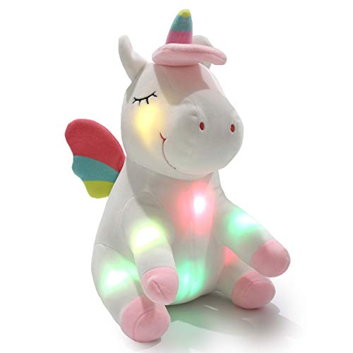 Unicornio con luz de peluche suave Cover