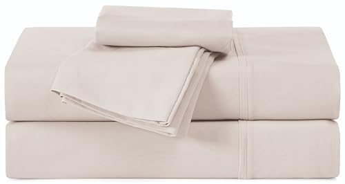 UGG 20928 Alahna Twin XL Bed Sheets and Pillowcases 3-Piece Set Sleep in Luxury Machine Washable Deep Pockets Wrinkle-Resistant Breathable Cozy Comfort Silky Cooling Sheets, Twin XL, Shell