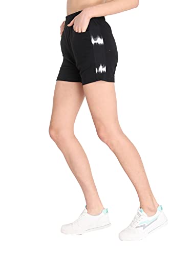 Image of CHKOKKO Women's Regular Cotton Regular Fit Plain Shorts for Women