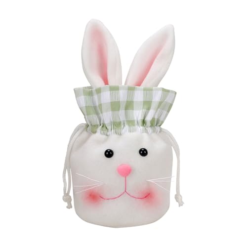 Bolsas de caramelos de Pascua – Gran cordón de peluche con forma de conejito | Bolsas de regalo de Pascua Decoraciones de primavera, Niños Niñas Vacaciones Dulcetto de chocolate Bombo