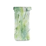 FLildon Watercolor Dragonfly Eyeglasses Pouch Squeeze Top Sunglasses Case Soft PU Leather Eyeglass Bag for Men Women