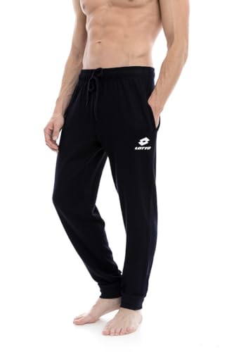 Lotto pantalone tuta uomo in felpa ESTIVA, offerta per 1-2 pezzi, pantaloni felpa uomo leggeri (1 PEZZO NERO, XL)