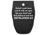 NDZ Performance Magazine Base Plate for Smith & Wesson SD40 VE .40 S&W Laser Engraved Aluminum in Black - Bible Revelations 6:8