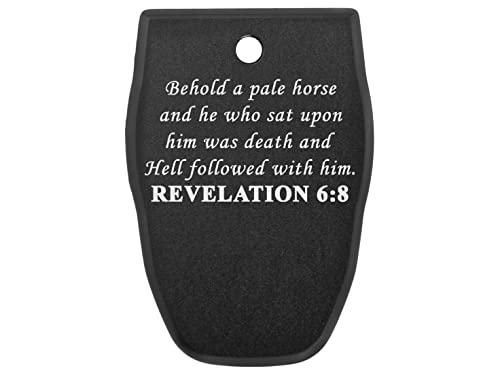 NDZ Performance Magazine Base Plate for Smith & Wesson SD40 VE .40 S&W Laser Engraved Aluminum in Black - Bible Revelations 6:8