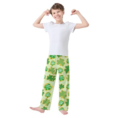 ZZXXB Happy St Patrick's Day Boys Long Pants Soft Trousers Elastic Waist Kids Lounge Bottoms with Pockets S-XL2