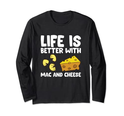 La vita è migliore con i maccheroni e il formaggio Maglia a Manica