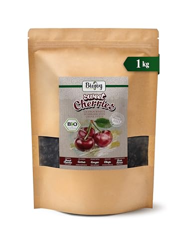 Biojoy Cerezas secas BÍO (1 kg), sin hueso, sin azúcar añadido y azufre