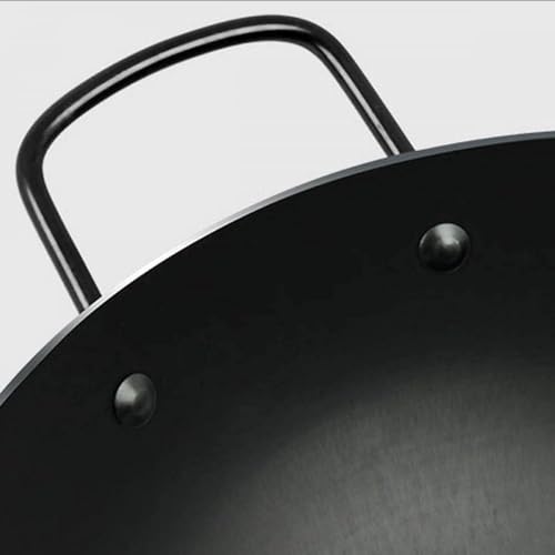 Wok de Hierro Fundido Sazonado 38 cm con Tapa de Madera miniatura 5