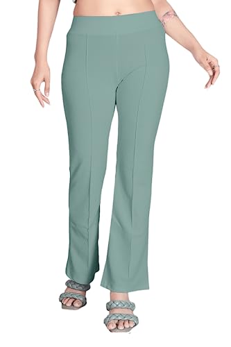 Image of Women's High Waist Bell Bottom Trouser, Elastic Flared Bootcut Pants