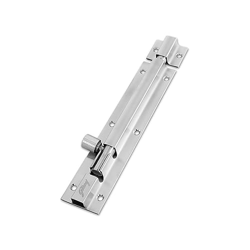 Image of Godrej Door Fittings | Stainless Steel Tower Bolt | Ideal for Left & Right Handed, Inside & Outside Opening Doors | Satin Finish | Pack of 4 | 10 Year Warranty