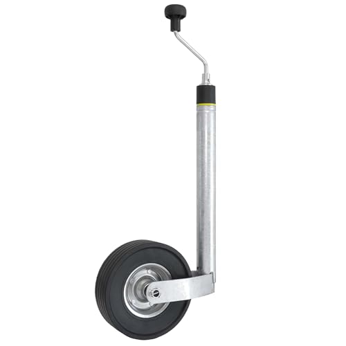 The Drive | Premium Anhänger-Stützrad Ø48 mm mit integrierter Stützlastanzeige | 150 kg Tragkraft Vollgummi-Rad mit Metallfelge | Stützlast-Waage | für PKW-Anhänger Wohnwagen Trailer
