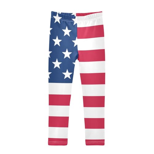 American Flag Girls Casual Leggings for Kids Printed Long Pant Bottoms Stretch and Soft