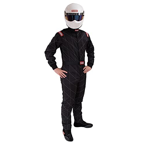 RaceQuip Chevron-5 One Piece Multi Layer Racing Driver Fire Suit SFI 3.2A / 5 Rated Black Medium 91609039