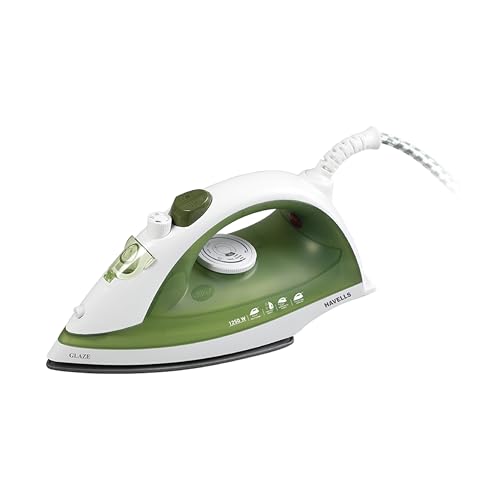 Havells Glaze 1250 Watts Steam Iron with Self Cleaning Function|Vertical & Horizontal Ironing|170 ml Tank for Longer Ironing|High Steaming Rate upto...