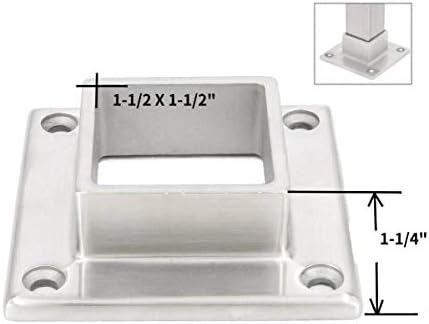 Stainless Steel 316 Grade Floor Or Wall Base Flange For 1 1 2 X 1 1 2 Post Amazon Com