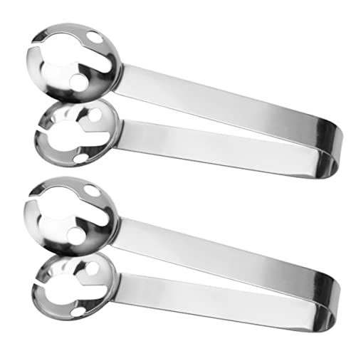 MAGICLULU 2pièces Pince à Thé Acier Inoxydable Réutilisable Support Filtre à Thé Résistant Chaleur Cuillère Et Pince à Glaçons Pour Cuisine Bar Et