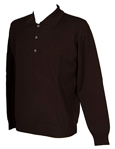 Polo homme manches longues laine Ragno A61048 : pull fin boutonné chic